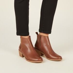 DOLCETTA | Becky Brown Vegan Leather Heeled Booties